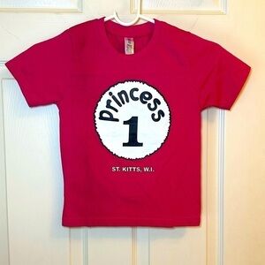 Girl PRINCESS 1 St. Kitts Pink Shirt Size 6-8, New Never Worn